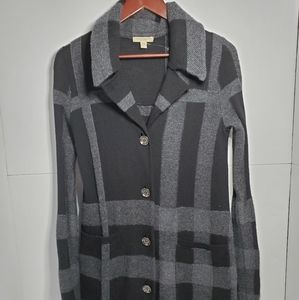 Burberry brit sweater cardigan black grey XS
